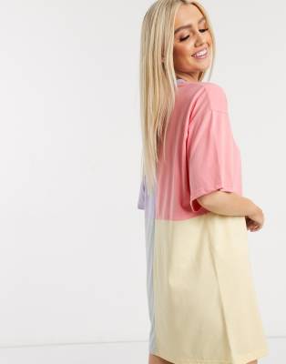 pink oversized t shirt dress