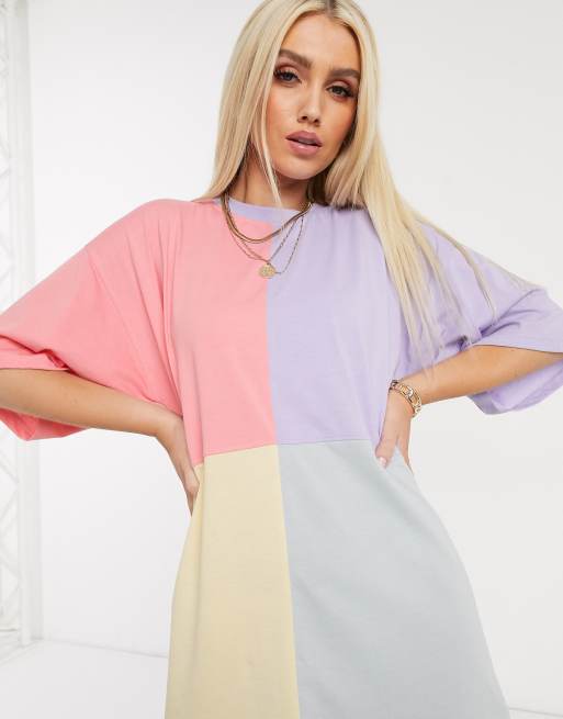 Colorblock t shirt dress store