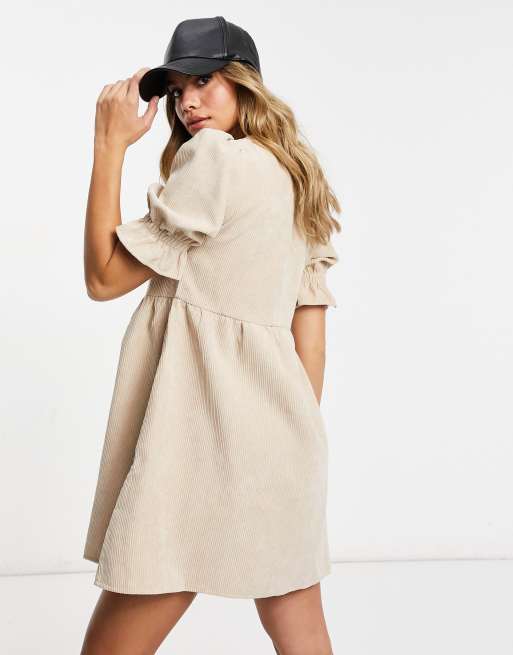 Missguided cord shop smock dress