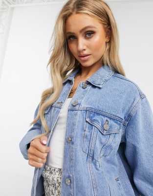 blue oversized denim jacket