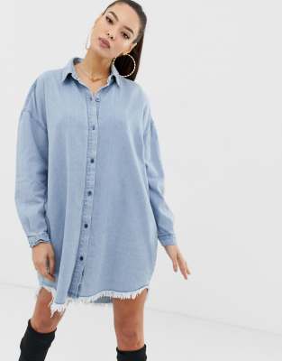 missguided denim shirt dress