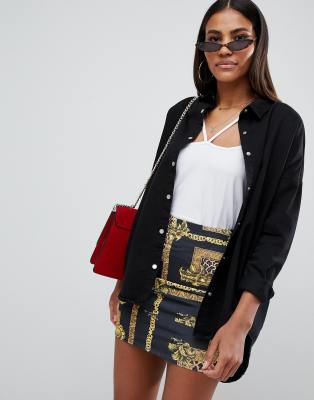 oversized denim shirt black
