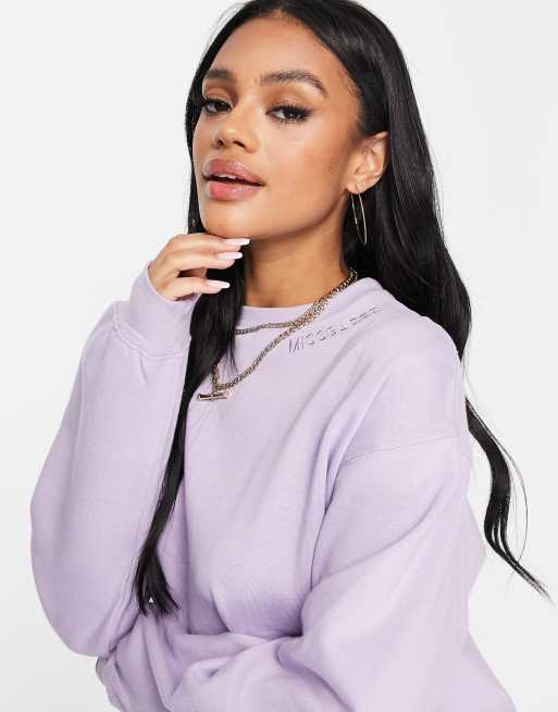 Purple missguided deals sweatshirt