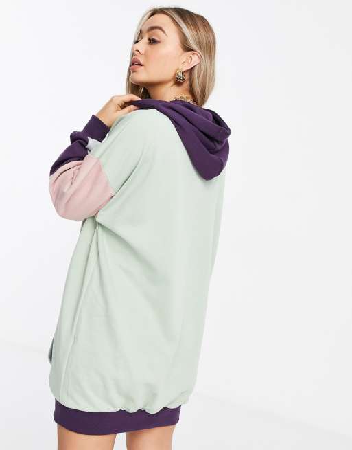 Missguided colour block hoodie hotsell