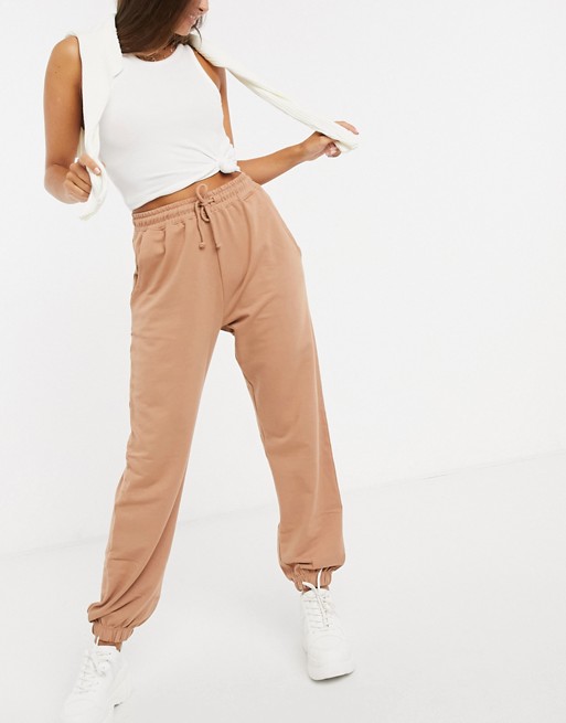 Missguided oversized jogger in camel