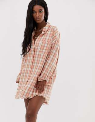 oversize flannel dress