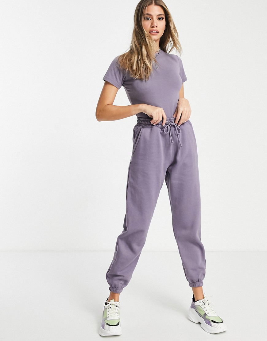 Missguided oversized sweatpants in purple