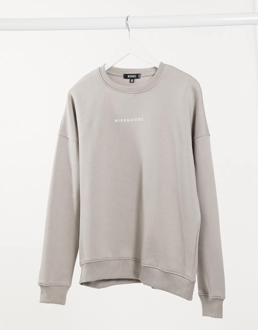 Missguided grey sweatshirt new arrivals