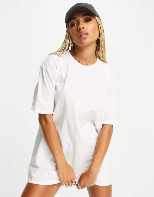 Missguided oversized t-shirt dress with Los Angeles graphic in white | ASOS
