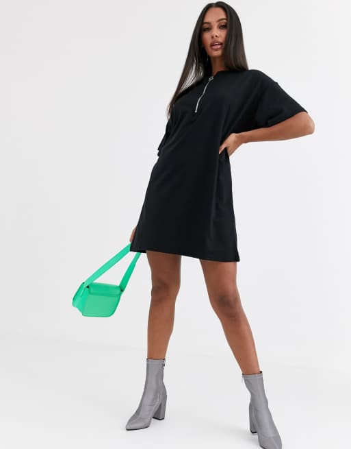 Missguided black t store shirt dress