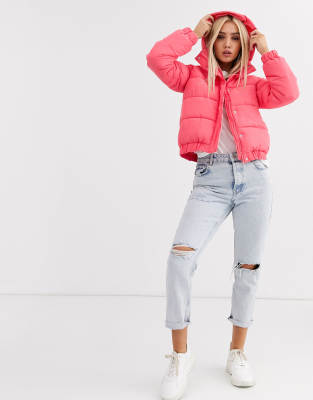 missguided hooded padded jacket