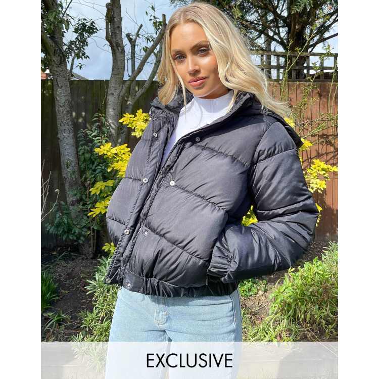 Missguided puffer jacket store black