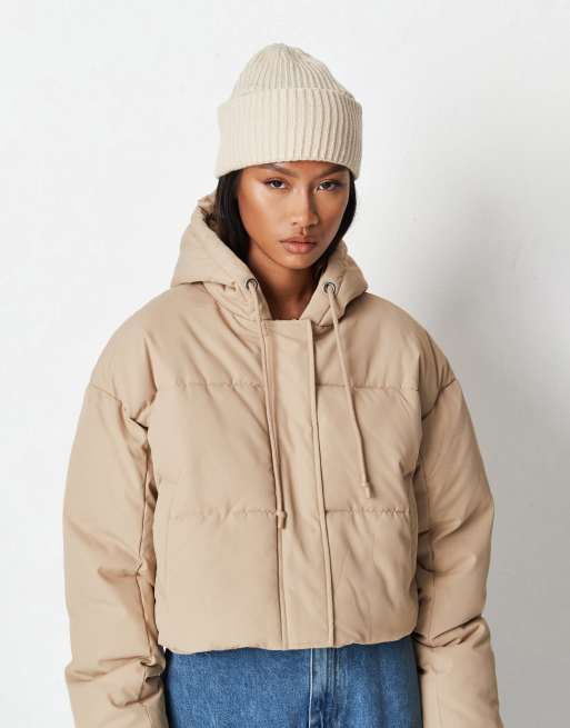 Missguided hooded padded jacket best sale in stone