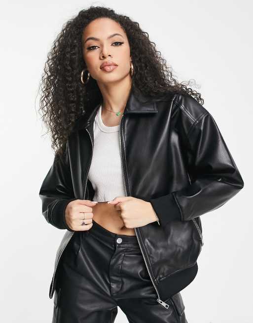 Missguided faux outlet leather jacket