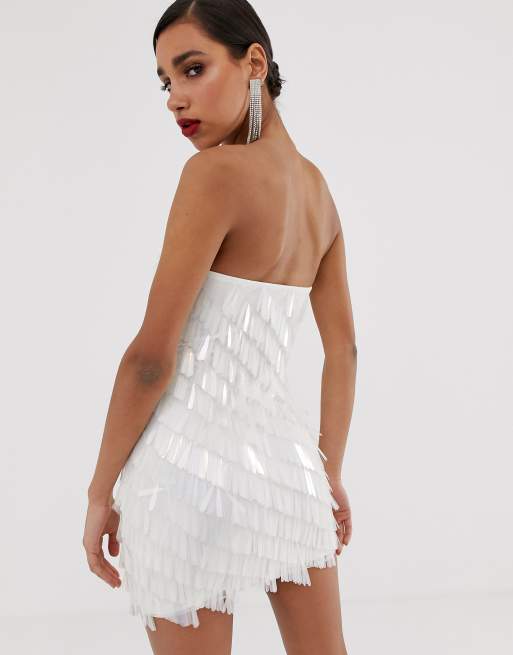 Missguided Peace and Love bandeau mini dress in all over sequins, 2 of 4