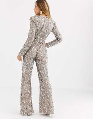 silver embellished jumpsuit