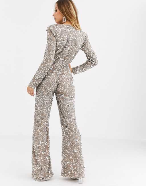 Missguided store sequin jumpsuit