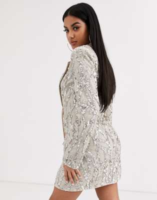 asos sequin tux dress