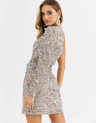 missguided peace and love silver dress