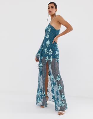 missguided blue maxi dress