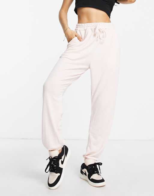 Missguided Petite 90s joggers in baby pink