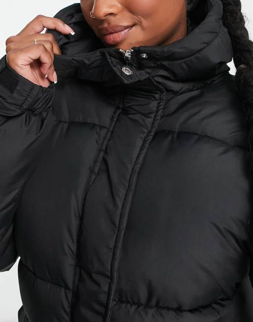 Missguided black hooded store puffer jacket