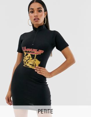 bodycon graphic mini dress