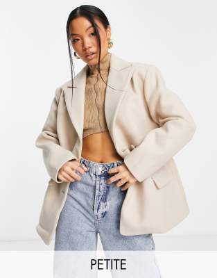 Missguided Petite boyfriend blazer coat in camel - ASOS Price Checker