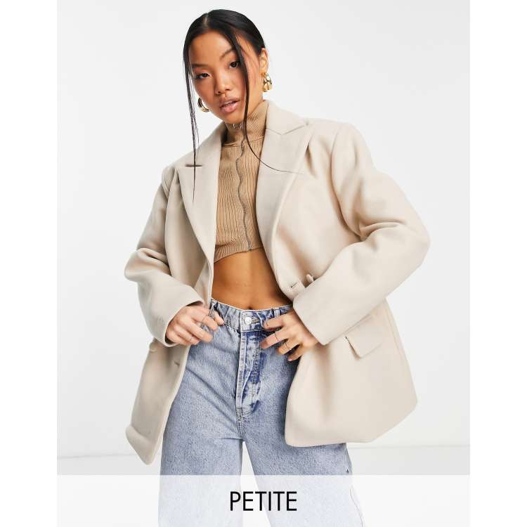 Petite Camel Boyfriend Blazer + Leather Pants