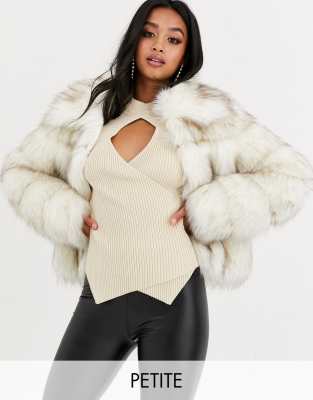 cream faux fur jacket