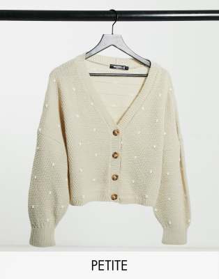 stone polka dot balloon sleeve cardigan