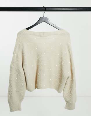 stone polka dot balloon sleeve cardigan
