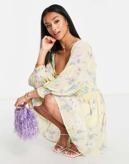 Missguided chiffon dress in deals floral