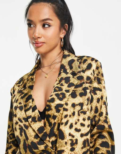 Leopard hotsell blazer womens