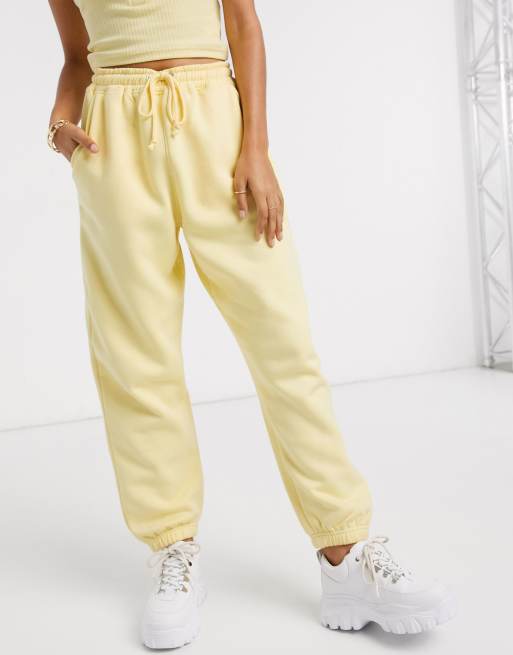 Lemon Washed High Waist Joggers, Co-Ords