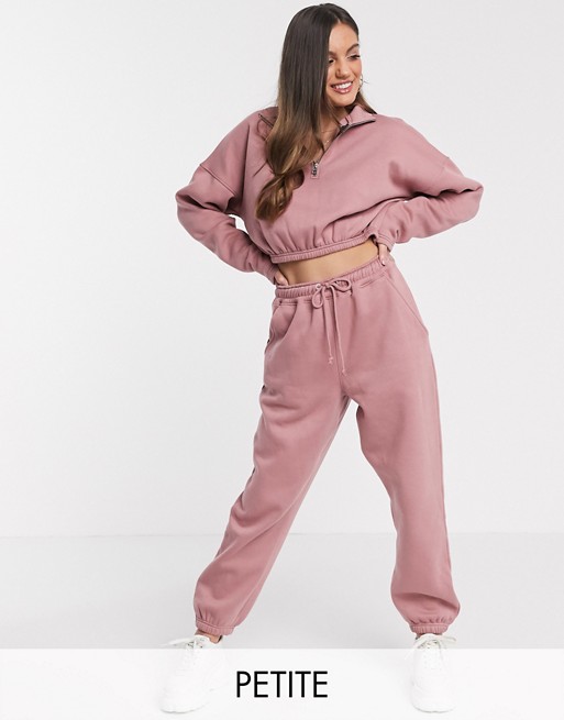 Missguided Petite co-ord oversized joggers in rose