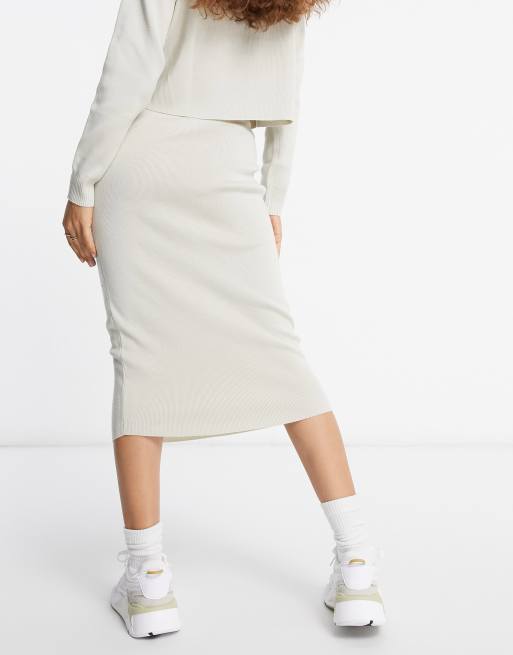 Knitted tie waist 2025 midi skirt missguided