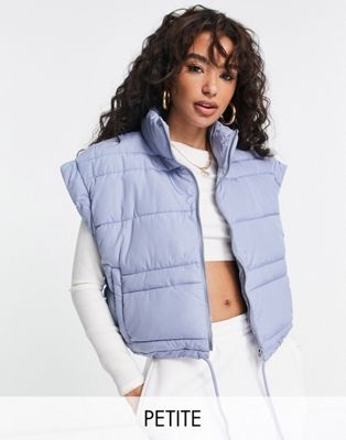 Missguided Petite crop gilet in grey - ASOS Price Checker