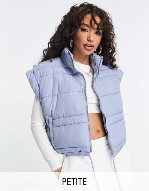 Missguided Petite - Cropped bodywarmer in grijs