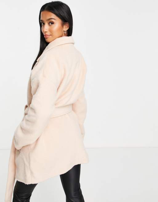 Missguided Petite drop shoulder formal coat in cream