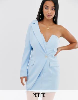 one shoulder blazer dress