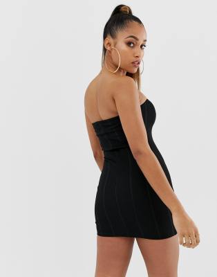 black bandage mini dress