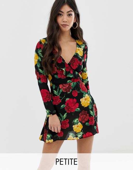 Missguided petite floral bodycon deals dress