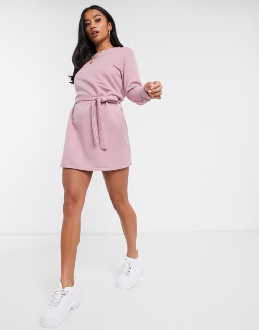 Missguided tie waist cheap sweater dress