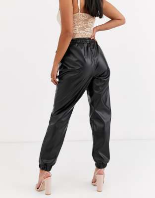 faux leather joggers plus size