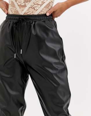 leather joggers petite