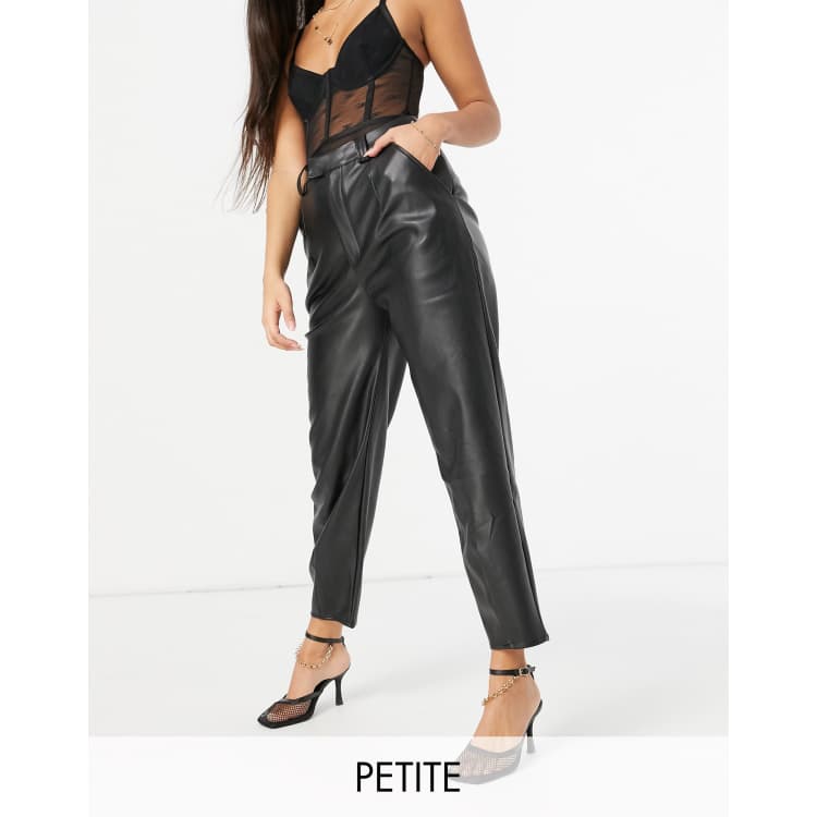 Missguided Plus faux leather pants in black