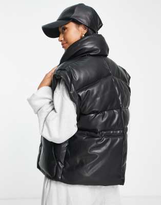 missguided leather puffer