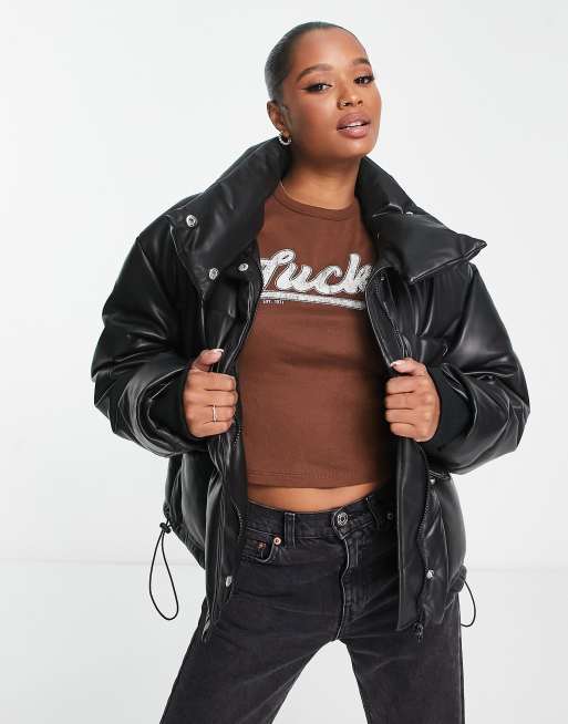 Missguided black puffer jacket sale