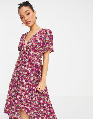 missguided purple floral dress